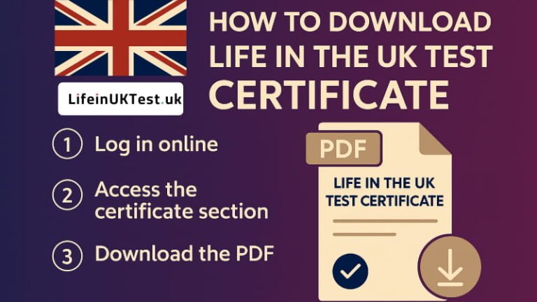 How to download life in the UK test certificate