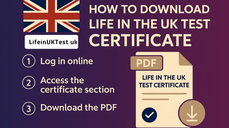 How to download life in the UK test certificate
