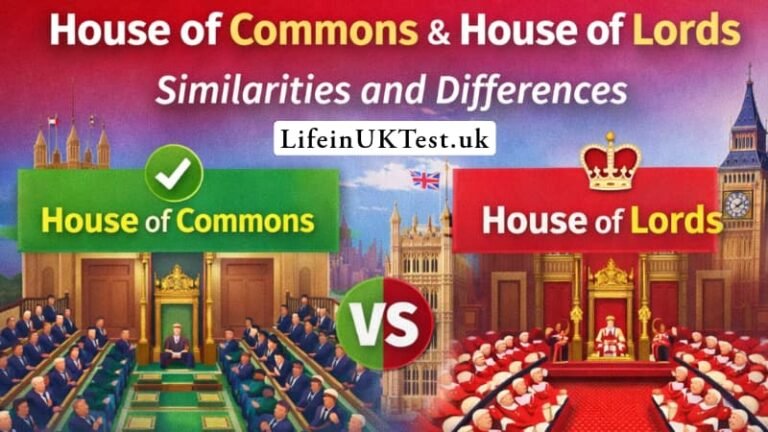 House of Commons and House of Lords similarities and differences