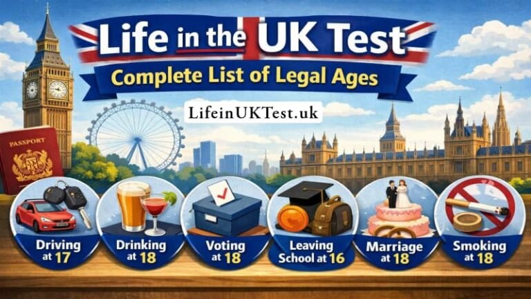 Life in the UK Test: Complete List of Legal Ages